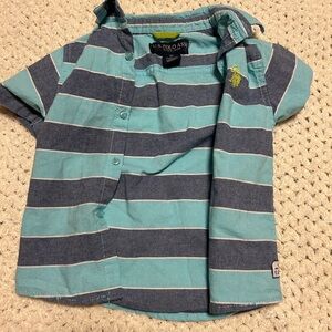 U.S. Polo Assn. Kids Aqua and Navy Striped Shirt